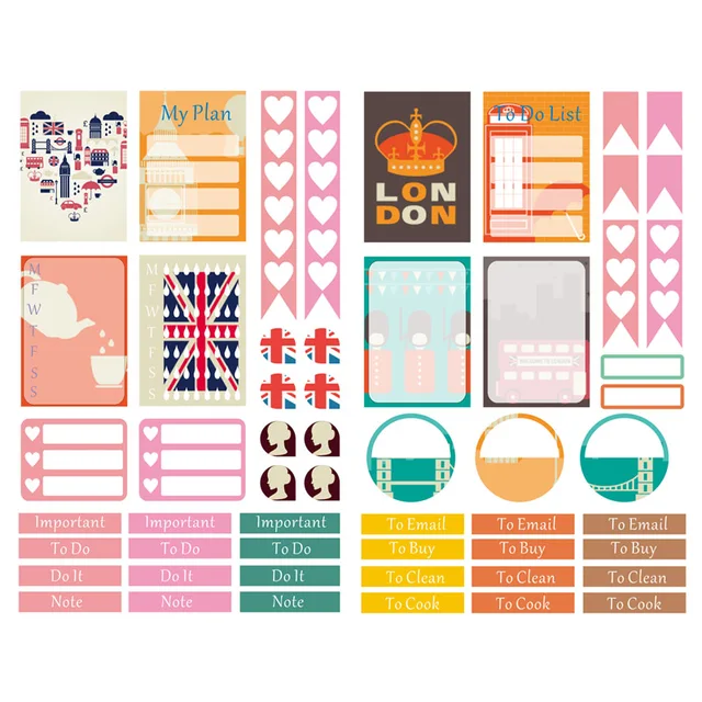1 pcs london travel style precut decor aesthetic book journal stickers scrapbooking diary planner stationery art supplies assorted stickers aliexpress