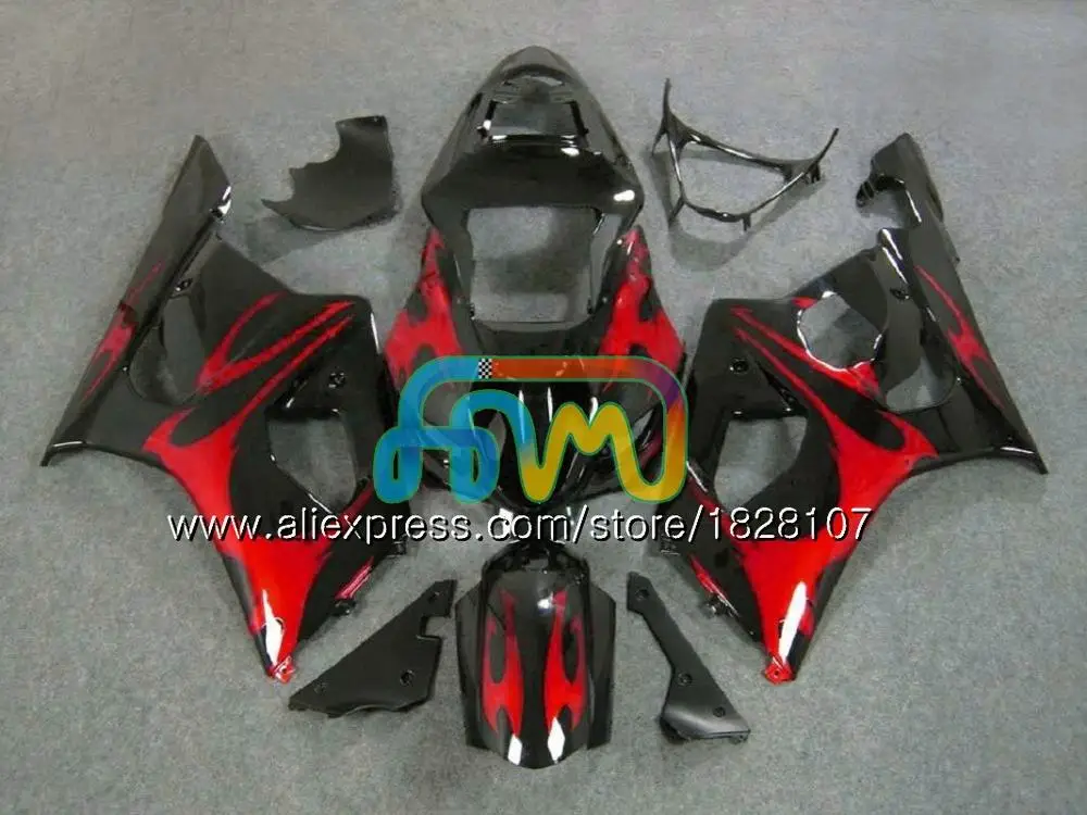 Майка средства ухода за кожей для SUZUKI GSX R1000 K3 GSXR-1000 GSXR1000 1000CC 97BS. 133 GSX-R1000 GSXR 1000 CC 03 04 2003 фиолетовый blk 2004 Обтекатель - Цвет: No. 22 Red flames