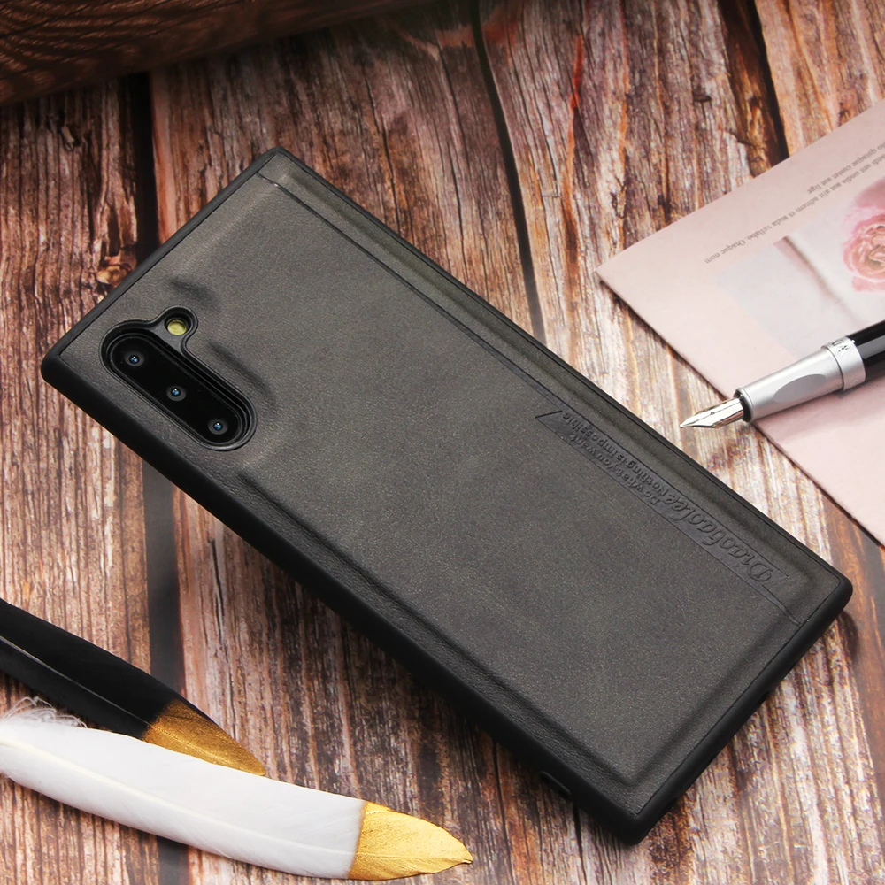 Из искусственной кожи чехол для samsung Примечание 10 9 8 A50 A70 A80 A40 S10 S9 S8 плюс A30 A20 Note10+ силиконовый чехол-бампер из ТПУ противоударный чехол - Цвет: Black