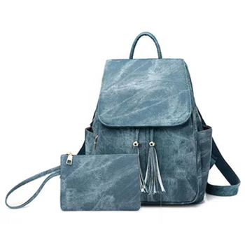 

Pu Leather New Women'S Backpack Candy Color College Wind Popular Backpack