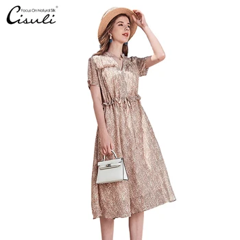 

CASUAL silk ladies dress holiday dress