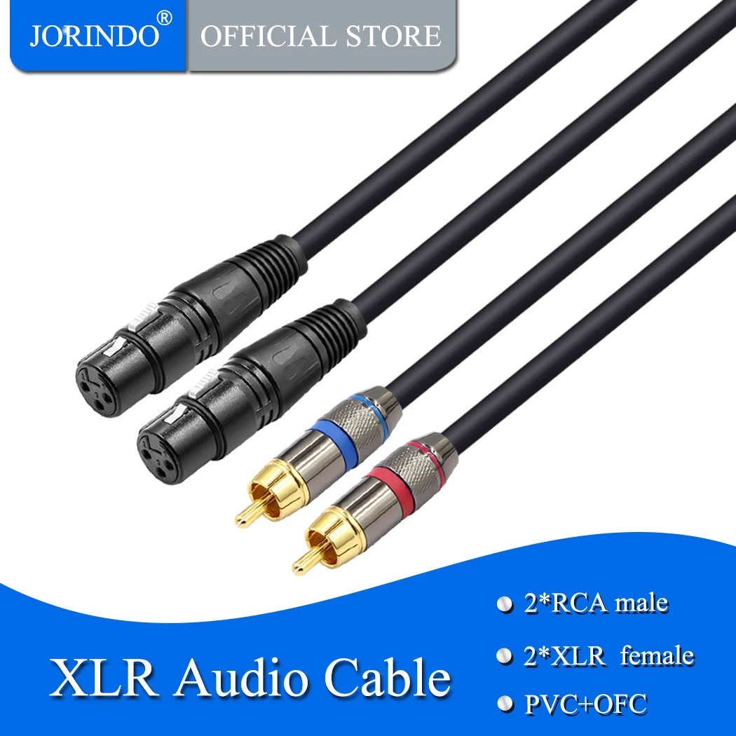 Jorinda 1 5 м-3 м/4.9FT-9.8FT двойной XLR 3 отверстия к RCA аудио кабелю 2 штекера удлиняет