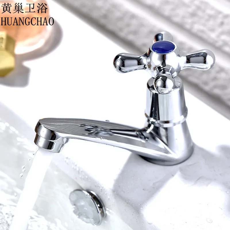 

Bathroom 96 Basin Faucet Single Cold Quick Opening Lavatory Bibcock Basin Wash Basin Single-Hole Leading