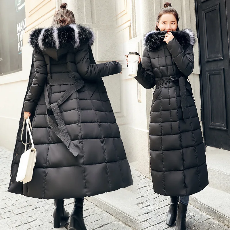 

AliExpress Hot Selling 2019 Winter New Style Korean-style Slim Fit Loose And Plus-sized X-long Cotton Coat Elegant Cotton-padded