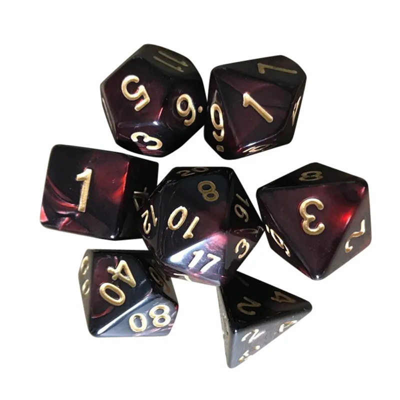 7 шт./компл. D4-D20 мульти-сторонее акриловое кости TRPG ИГРА Подземелья и Драконы многогранные на Рождество и Хеллоуин; инструменты Прямая поставка