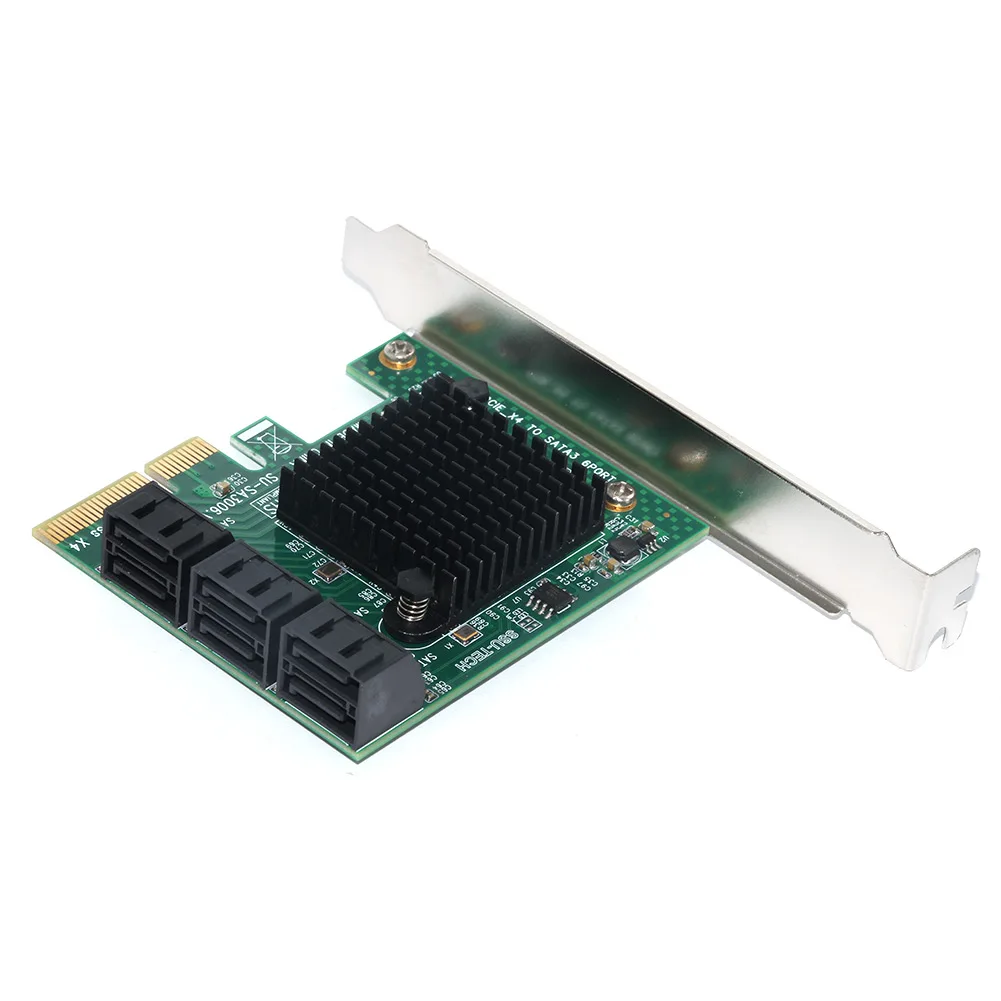 

PCIE To SATA3.0 Practical Hot Swappable Adapter High Speed Expansion Safe 6 Ports Stable Add On Card Replacement Easy Install
