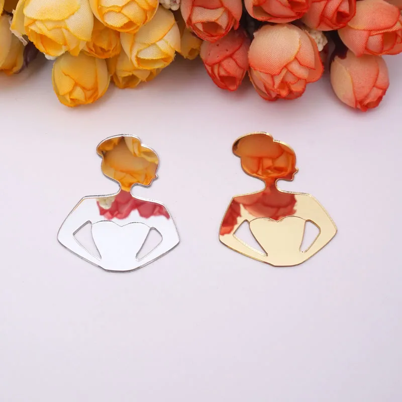 4cm 5cm 6cm High Small Mirror Princess Wedding Acrylic Sticker Bridal Guest Gifts Party Decor Favors Engagement Supplies 50pcs makeup mirror kids stickers