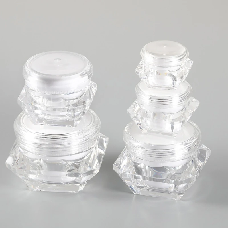 

500pcs 5g 10g 15g bottles Empty transparent cosmetic container sample skin care jar pot diamond shape packing bottle jars