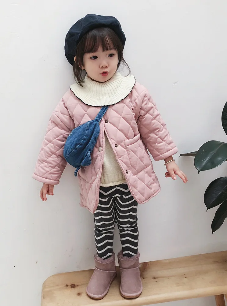 

Girls Padded Cotton Clothes Super Soft Handfeel plus Velvet Thick Coat Cotton Coat 19 Winter New Style Childrenswear New Style 3