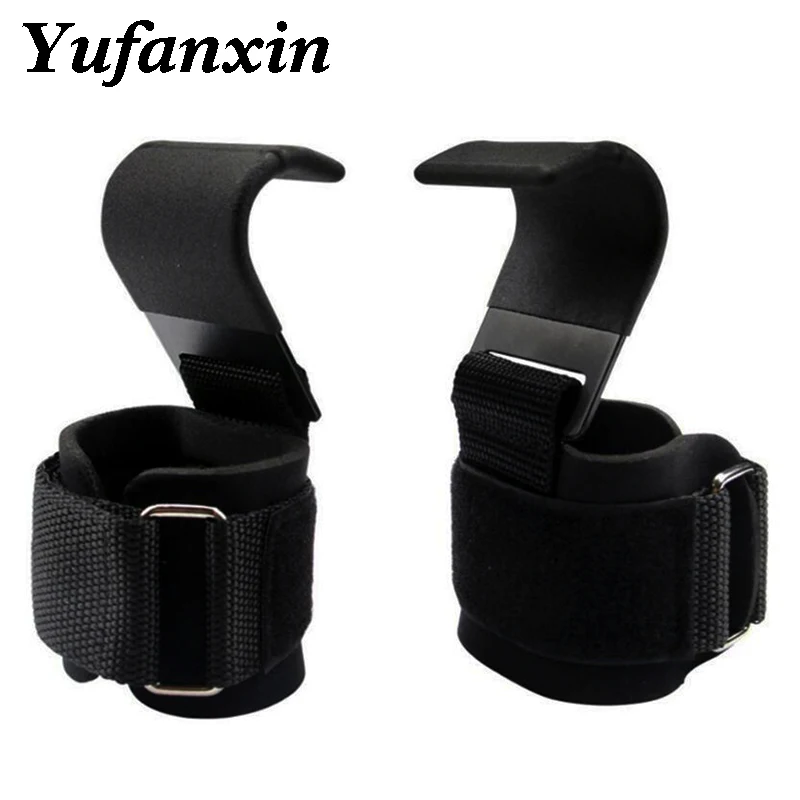 2Pcs Weight Lifting-Hook Hand-Bar Wrist Straps Glove Weightlifting Strength Training Gym Fitness Hook Lifting Gloves | Спорт и