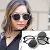 Gafas De Sol negras 2 en 1 para hombre y mujer, lentes De Sol unisex, Estilo Vintage Punk, con espejo, diseño De marca, con Clip ► Foto 1/6