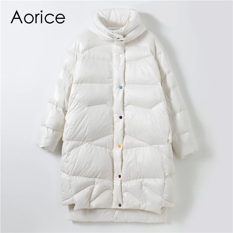 Aorice XM901 женская новая нейлоновая ткань 90% утиный пух зимнее пальто женская многоцветная повседневная куртка на пуговицах