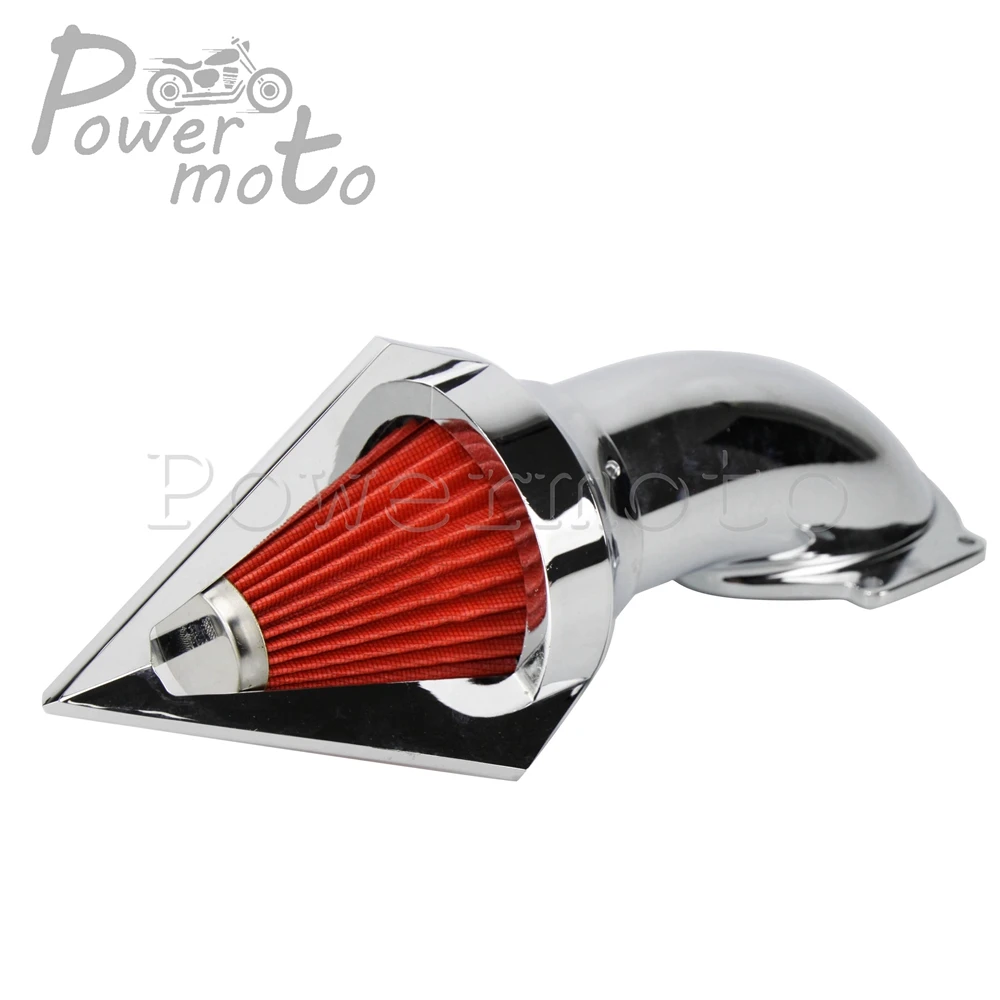 Алюминиевая заготовка Мотоцикл Спайк Воздушный фильтр комплект воздухозаборника для Honda VTX 1300/VTX1300(все годы) хромированный моющийся воздухоочиститель набор