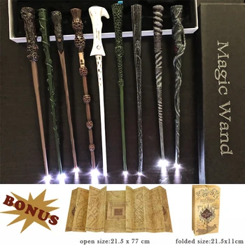 

17 Kinds of Potters Magic Wands Sirius Hermione Dumbledore Harried Light Magic Wand with Gift Box Packing 1 Marauder's Map Gift