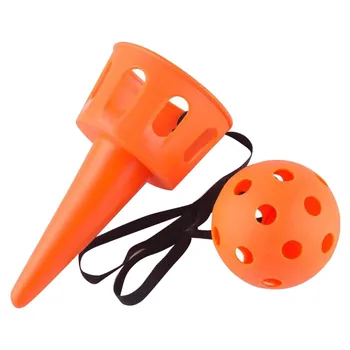 

Softball Throw Catch Beginner Yard Garden Motor Skills With Rope Activity Sport Game Ball Cup Toy Set Family Children Outdoor