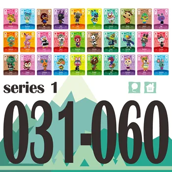 

031-060 Amiibo Animal Crossing Amiibo Villager Cards Punchy Kabuki Kiki Animal Crossing Amiibo Cards Series Season Set 1