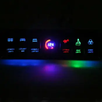 

6 Gang Rocker Switch Panel Circuit Breaker + LED Voltmeter RV Car Marine Boat Environmentally Friendly Anti-retardant Materials