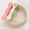 2Pcs/Set Feeding Spoon For Baby Utensils Set Auxiliary Solid Food Toddler Training Bendable Chew Toy Infant Children Tableware 3