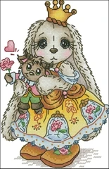 Flower Fairy rabbit cross stitch package cartoon animal 14CT cloth cotton thread embroidery DIY handmade needlework - Цвет: Бургундия