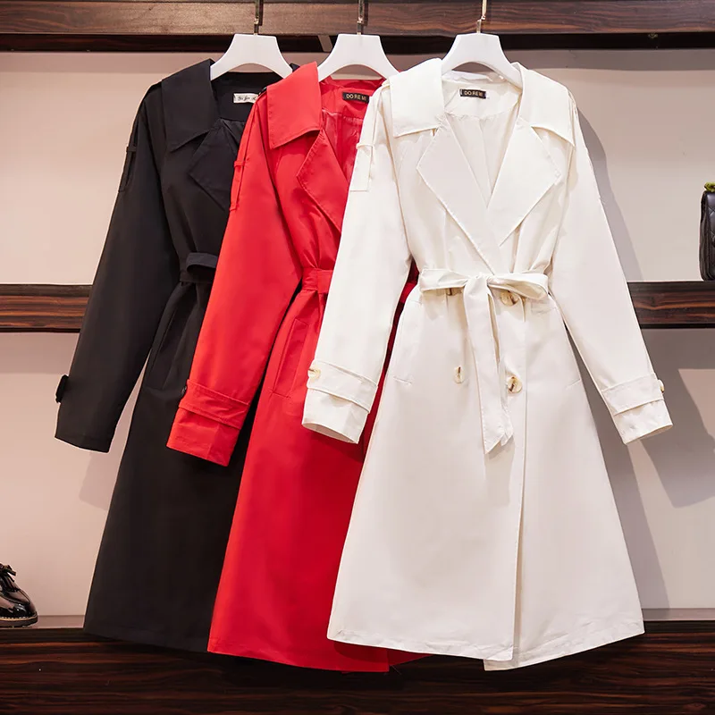 

Fashion Trench Coat Women's 2019 Spring And Autumn Korean-style Casual Versatile Elegant Slim Fit Slimming Middle Long Coat