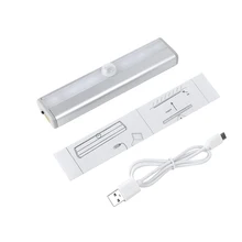 6/10 светодиодный s светодиодный светильник под шкаф светодиодная лента светодиодный светильник с беспроводным PIR датчиком движения свет для шкафов лестниц шкаф кровать боковой свет