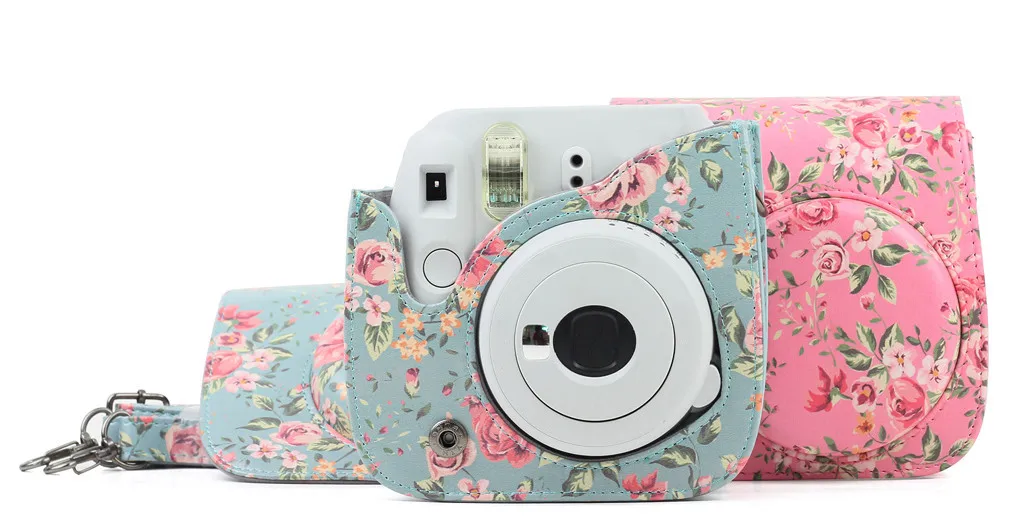 EPULA чехол для камеры Fujifilm Instax Mini 9 8 цветочный принт мини из искусственной кожи защитный чехол для камеры+ мгновенная пленка для камеры