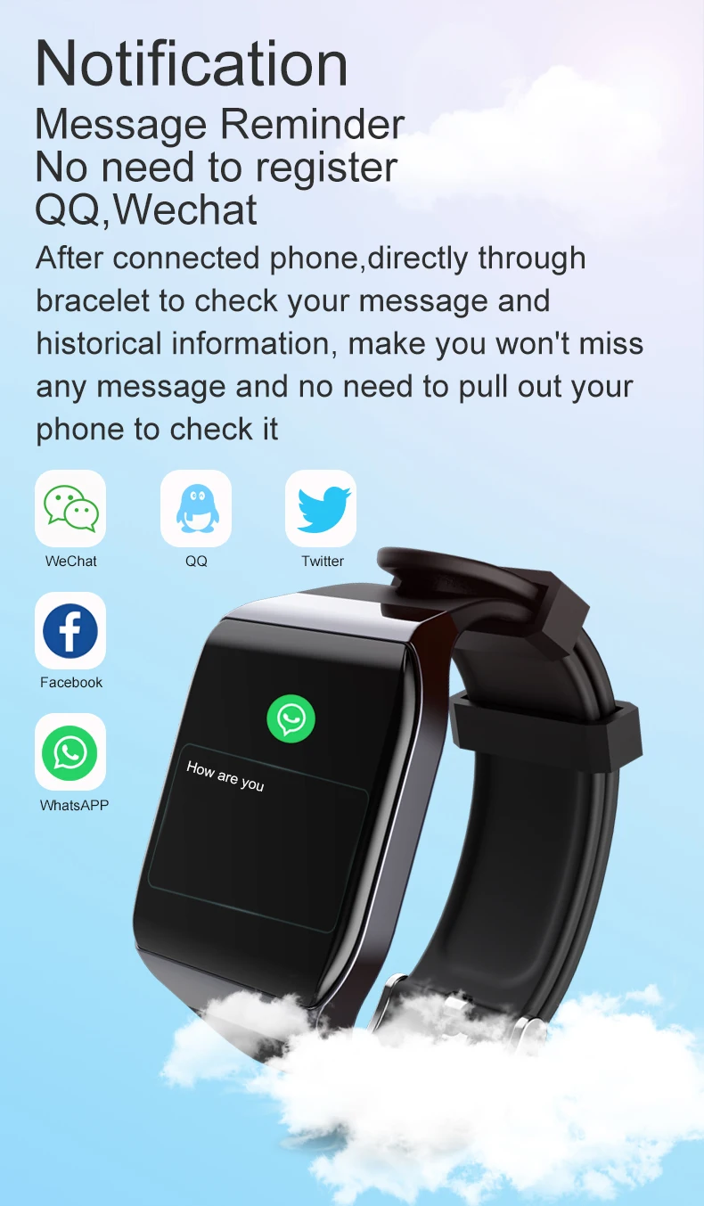 TONGYDA Smart Watch Fitness Bracelet Heart Rate Monitor Smart Band IP67 Waterproof Sport Wearness Tracker For IOS Android