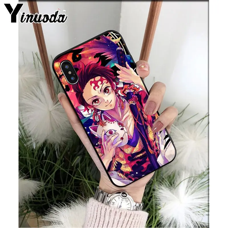 Yinuoda аниме Demon Slayer Kimetsu no Yaiba TPU мягкий черный чехол для телефона Apple iPhone 8 7 6 6S Plus X XS MAX 5 5S SE XR - Цвет: A11