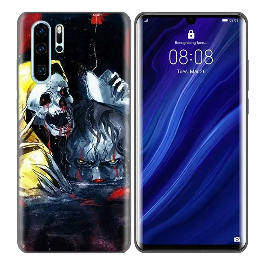 SX-011 Черный силиконовый чехол для huawei P30 P20 P10 mate 30 20 10 Lite Pro Coque Fundas, чехлы, раковины, Pennywise, клоун, ужас - Цвет: SX-011