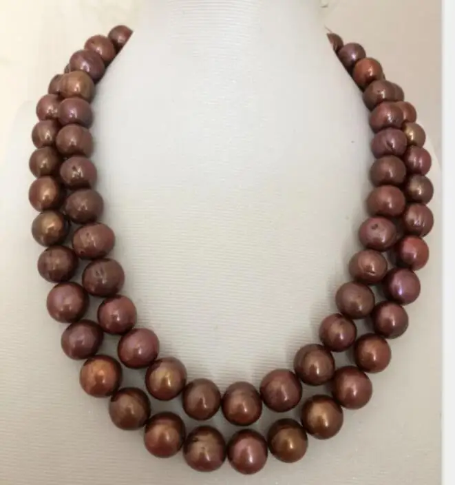 Gorgeous10-11mm шоколадное жемчужное ожерелье с южным морем 36 дюймов 68 дюймов