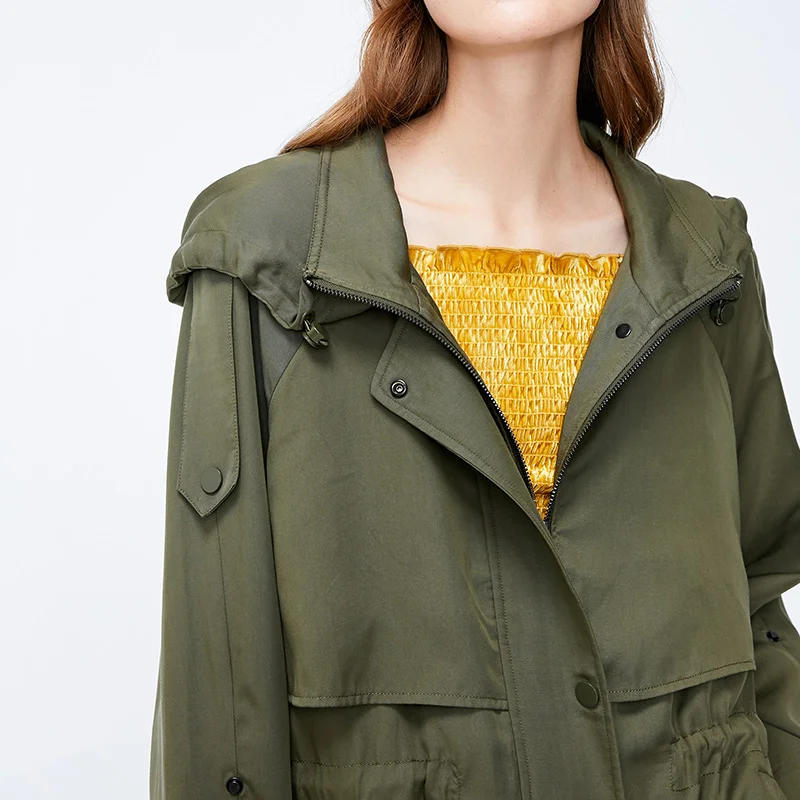 Vero Moda Новые поступления Регулируемая талия с длинным капюшоном ветровка Тренч | 318321542