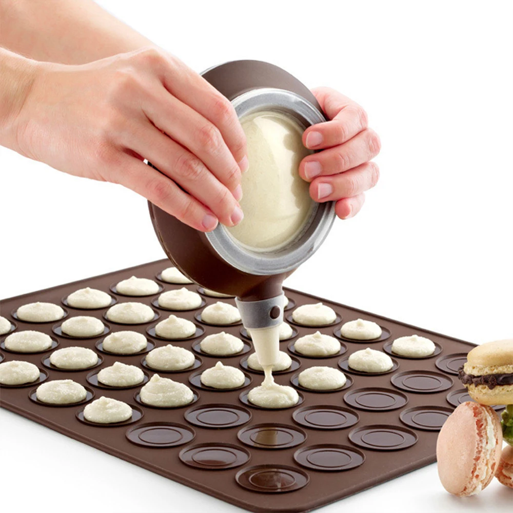 48 Capacity Macaroon Kit Macaron Silicone Mat Non-Stick Baking Mold Set Macaron Pot Cake Decorating Gadget Set High Quality afbeelding