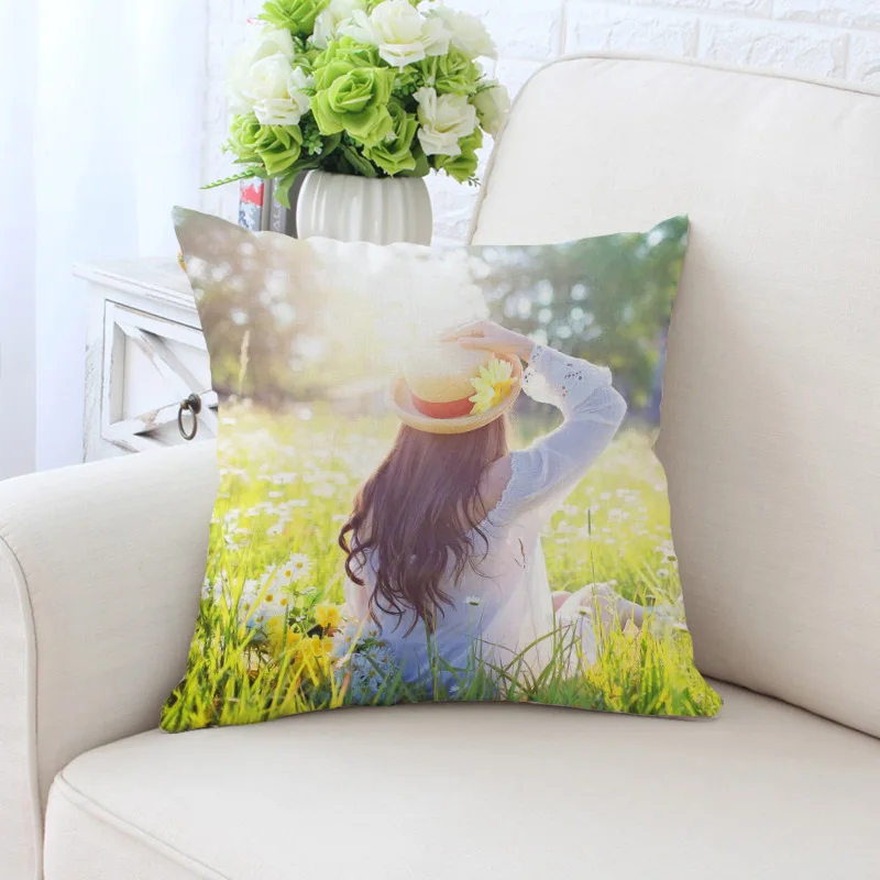 BZ091-33 New Lady Portrait Cushion Cover Marilyn Monroe Super Woman Stars Pillow Cover High Quality Polyester Twill PillowCase Decorative - Цвет: BZ091-33