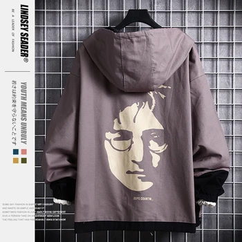 

Women Men's Harajuku Track Jacket Men Hiphop Streetwear Hooded Jacket Print Human Face 2020 Casual Hoodie Jacket Coat Hipster