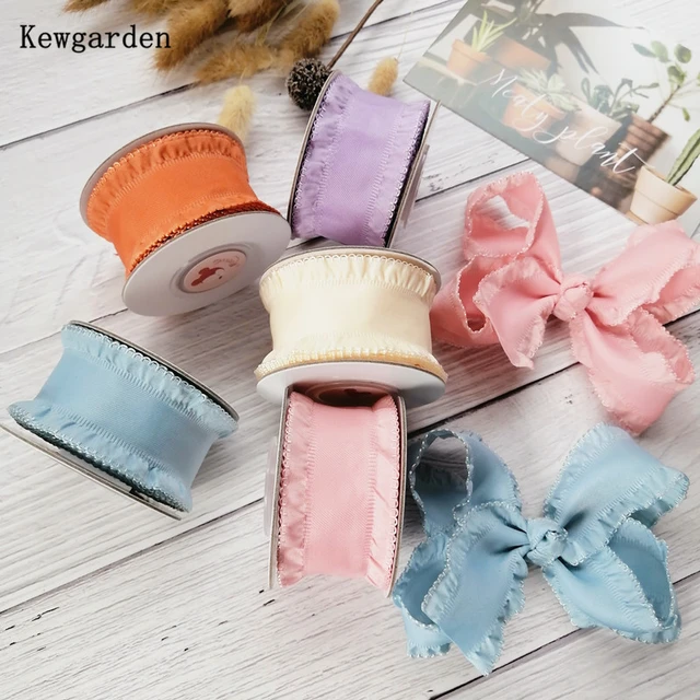 10 Yards 25/38MM Fluff Wavy Edge Ribbon For Hair Bows Gift