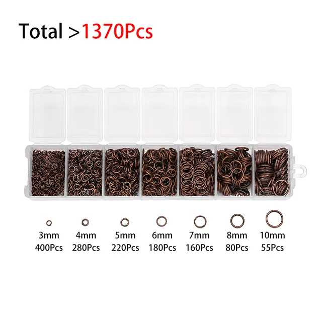 Alloy Accessories Jewelry Findings Set Repair Tools Lobster Clasp Open Jump Rings Earring Hooks for DIY Jewelry Making Supplies Red copper