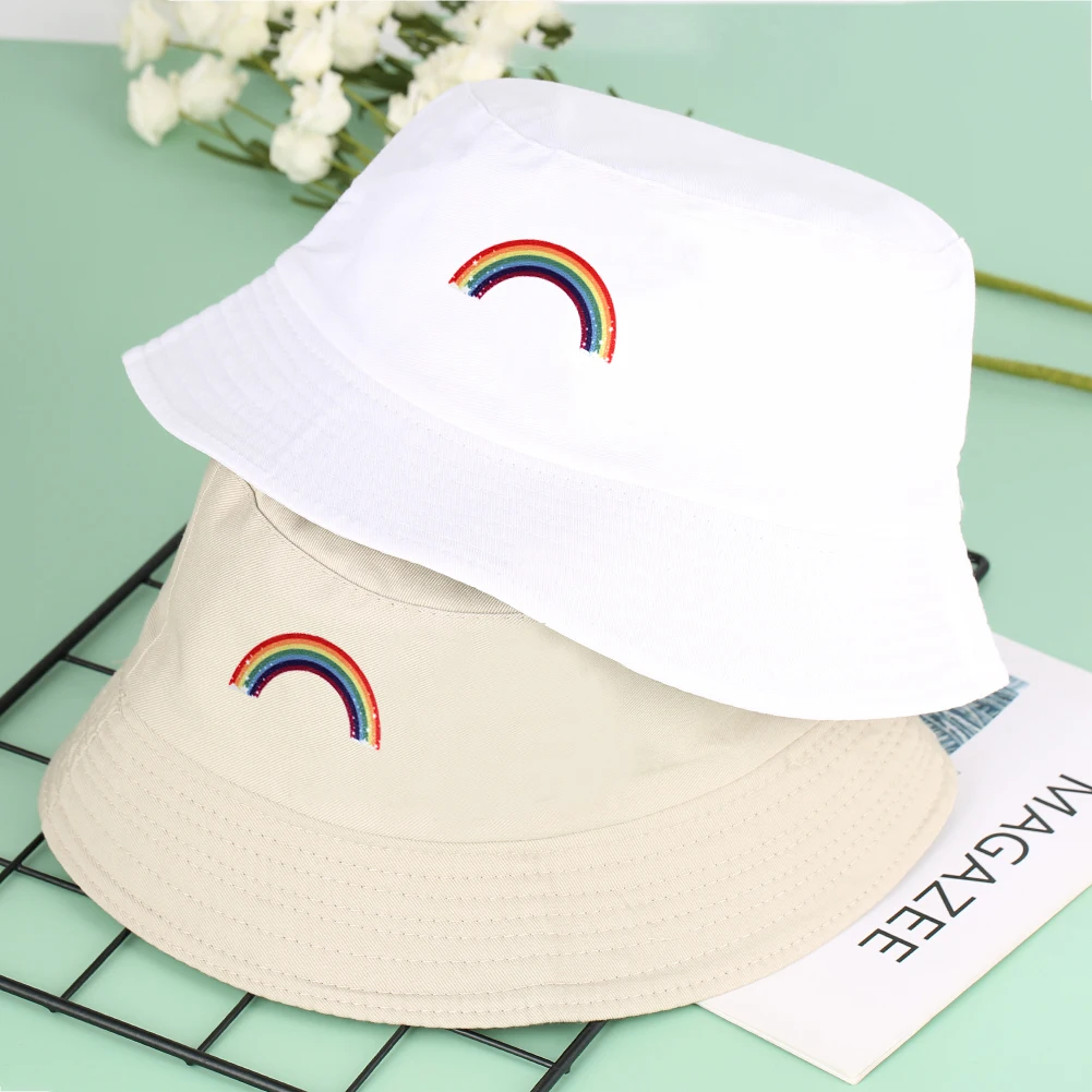 Панама женская с радужным принтом модная шапка рыбака в стиле хип-хоп спортивный