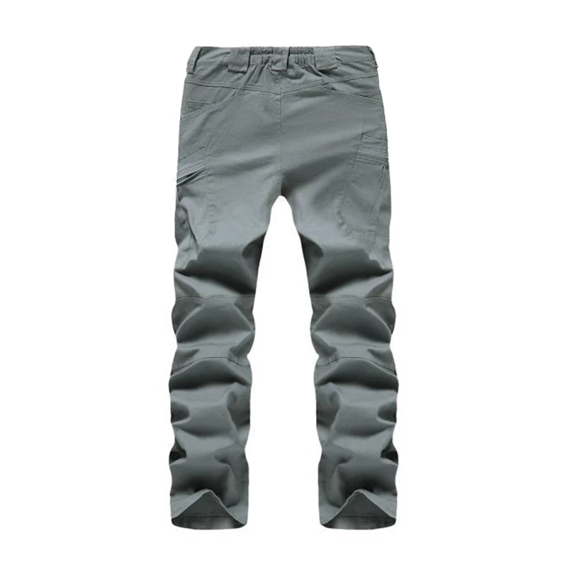 Men Trousers Solid Color Tactical Waterproof Multi-pockets Long Pants SEC88