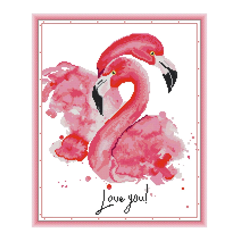 

Набор для вышивки крестиком с изображением фламинго, aida 14ct 11ct