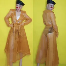 Ds Costumes Bar Female Singer Stage Net Coat Jacket Nightclub Dj Jazz Pole Dance Clothing Suit Festival Outfit Rave Wear DN4360