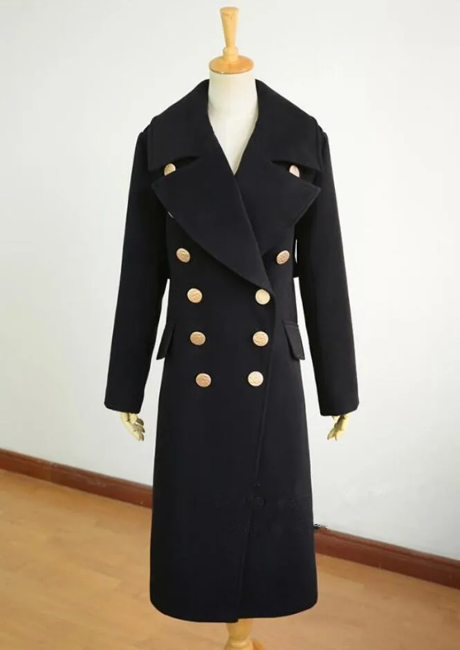 Женское черное шерстяное пальто, Осень-зима, модное, большое, с отворотом, длинный рукав, короткое, свободное, двубортное, шерсть, длинное пальто, r2200
