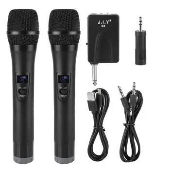 

JIY microphone 1-to-2 Universal VHF Wireless Handheld Microphone with Receiver for Karaoke/Business Meeting studio microphone