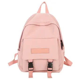 

Fashion Simple Women Backpack College For School Hiking Camping Zipper Solid Children Canvas Outdoor Travel Teenagers Casual