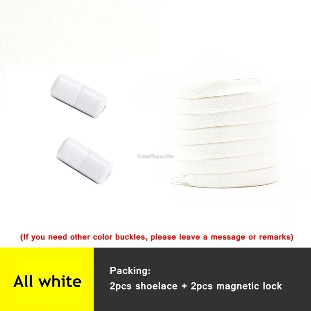 New Elastic Laces without ties Shoelaces for Sneakers Flat No Tie Shoe laces Kids Adult Quick Shoe lace Rubber Band Shoestring All White