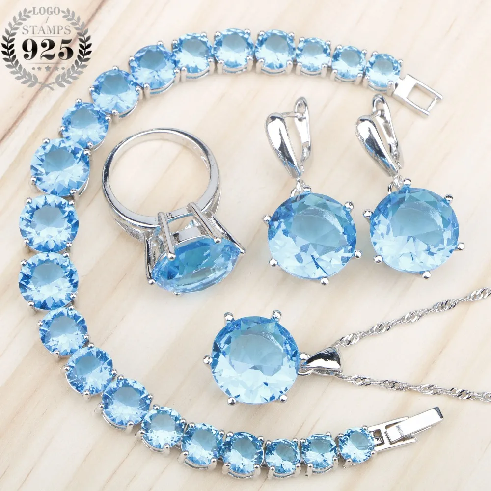 Набор свадебных украшений из серебра 925 пробы серьги ожерелье подвеска кольцо