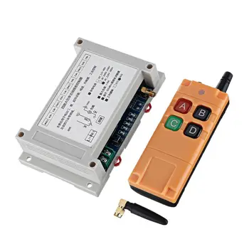 

433MHz 4 Channel Remote Control Wireless Switch Industrial Grade Controller 30A Relay 2000m AC220V-380V Door Window Lifting