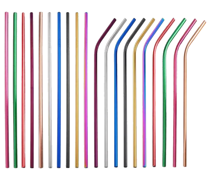 250pcs Stainless Steel Drinking Straws Straight and Bent Reusable Filter Tea Coffee Tools Party Bar Accessories - Цвет: mixed color