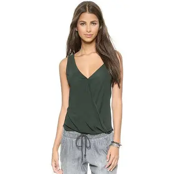 

5048V Collar Cross Modeling Chiffon Tops Women's Singles Camisole off-Shoulder Sexy Vest 2020 New