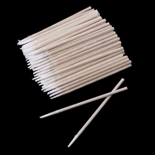 100 шт./упак. небольшой ватный тампон с деревянной ручкой для тату для бровей, микро лезвия, Красота декоративная косметика для ногтей