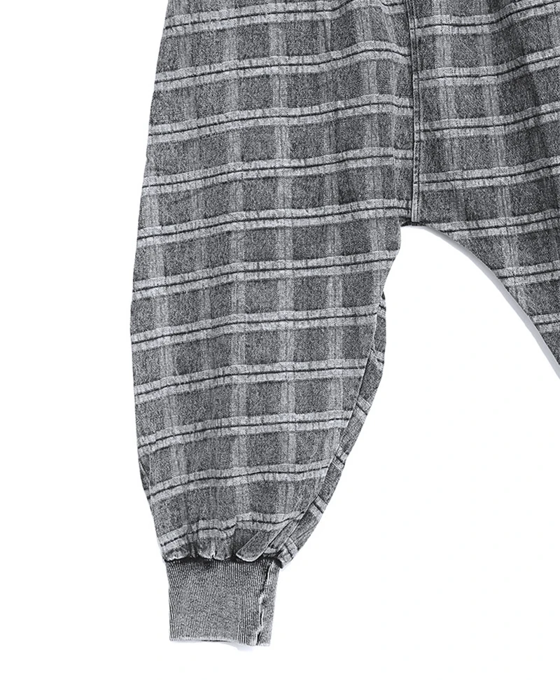 [EAM] High Elastic Waist Black Denim Plaid Harem Trousers New Loose Fit Pants Women Fashion Tide Spring Autumn 2020 1DA090